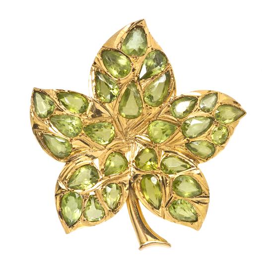 *A Vintage Yellow Gold and Peridot