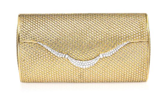 An 18 Karat Gold and Diamond Mesh 153777