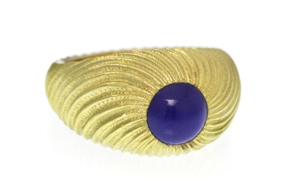 An 18 Karat Yellow Gold and Lapis