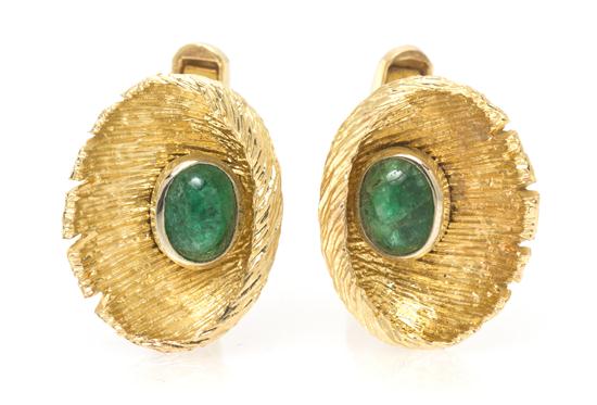 A Pair of 14 Karat Yellow Gold