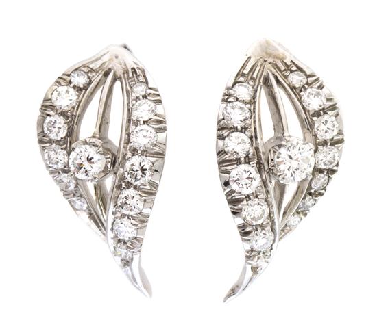 A Pair of 18 Karat White Gold and 153802