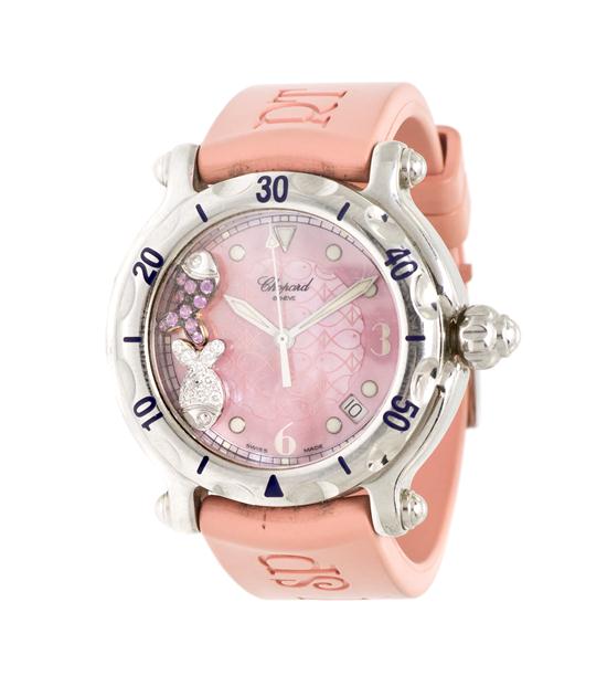 A Stainless Steel Diamond and Pink 15381f