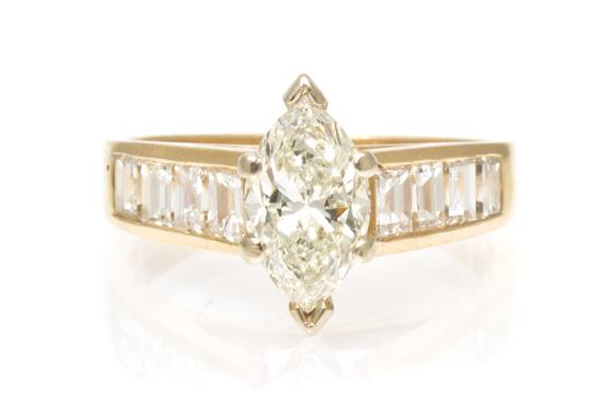  A 14 Karat Yellow Gold and Marquise 153837