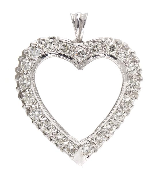 *A 14 Karat White Gold and Diamond