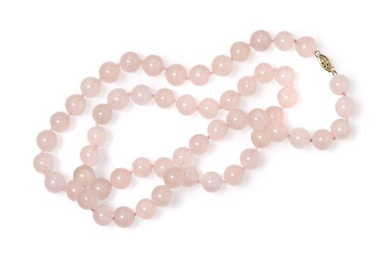 *A Single Strand Rose Quartz Bead Necklace