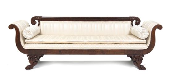 An American Empire Style Mahogany Settee