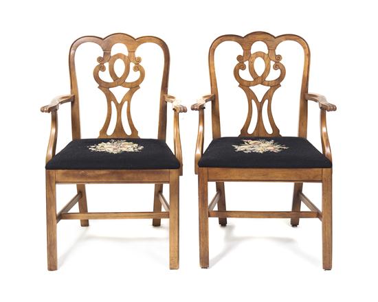 A Pair of American Walnut Armchairs 153a03