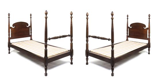 A Pair of Mahogany Twin Bed Frames