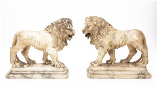 A Pair of Marble Figures each depicting 153a21