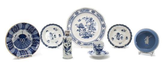 Two Blue and White Plates Worcester