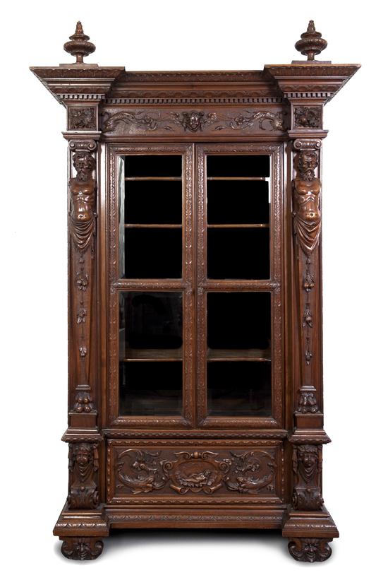 A Baroque Style Mahogany Vitrine