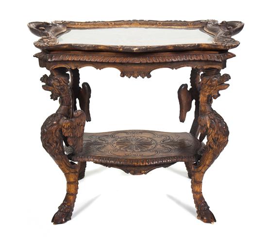 A Carved Tray-Top Table having