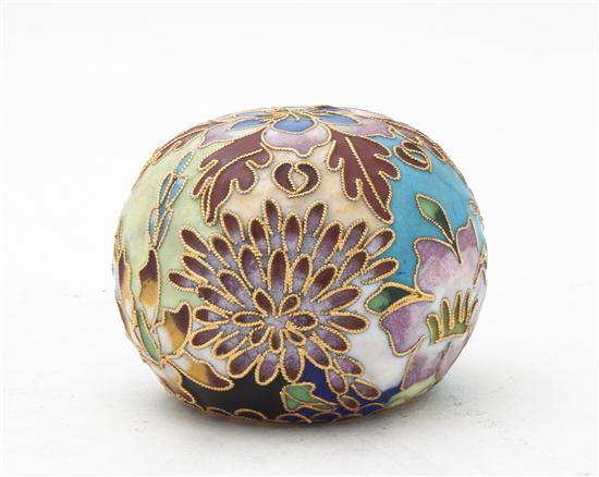 A Russian Enameled Porcelain Paperweight