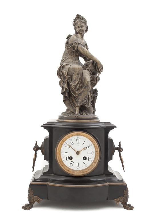 A Cast Bronze Figural Mantel Clock 153a74