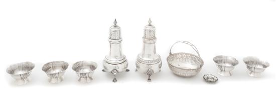 A Pair of Sterling Silver Salt and Pepper