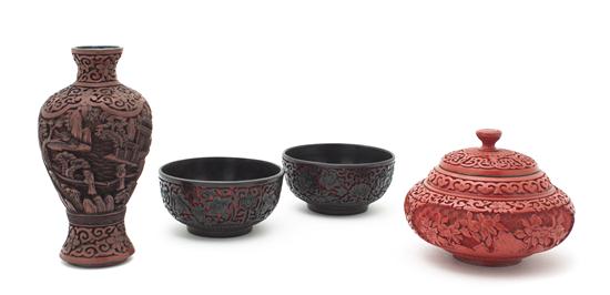 Four Chinese Lacquer Style Articles