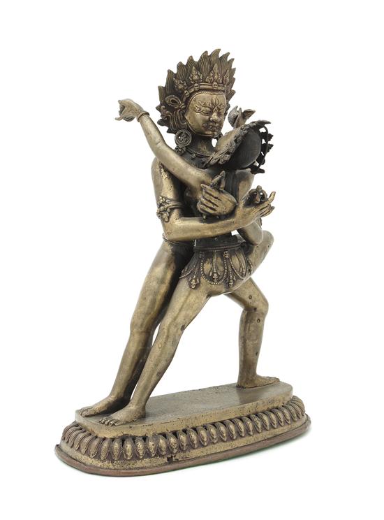A Bronze Kama Sutra Sculpture depicting