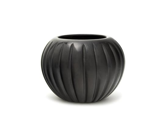 A Santa Clara Blackware Melon Bowl 153ba4