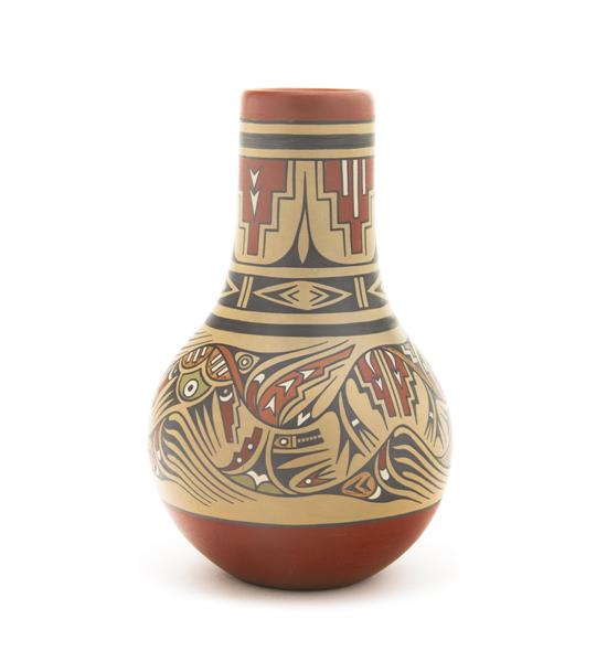 A Santa Clara Polychromed Vase