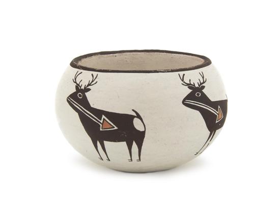 An Acoma Bowl with heart line deer