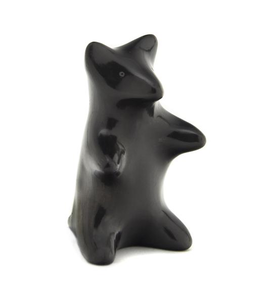 A Santa Clara Blackware Bear Figurine