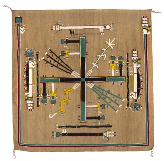 A Navajo Weaving Sandpainting depicting 153c48