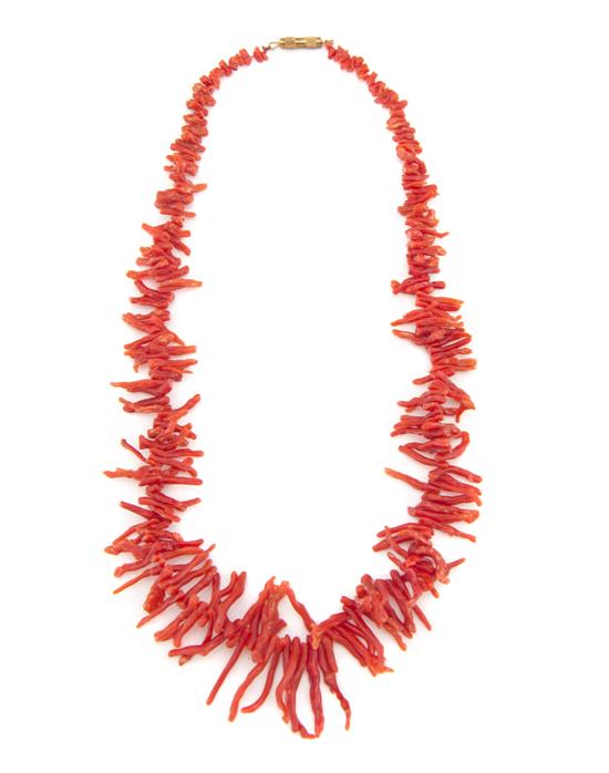 A Branch Coral Graduated Necklace