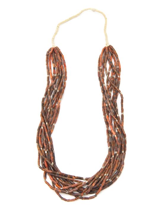 A Navajo Necklace with ten strands
