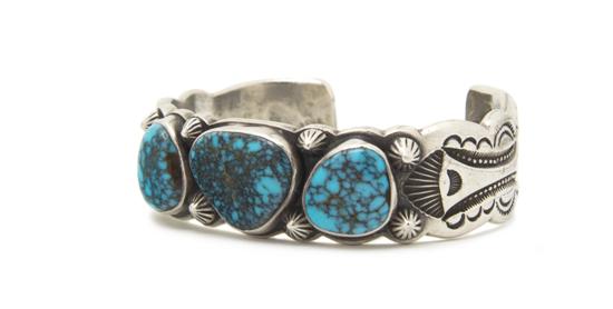 A Navajo Sterling Silver Cuff Bracelet