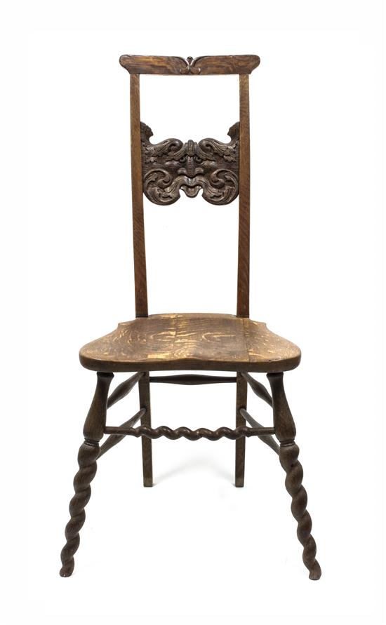 A Gothic Revival Oak Side Chair 153cda