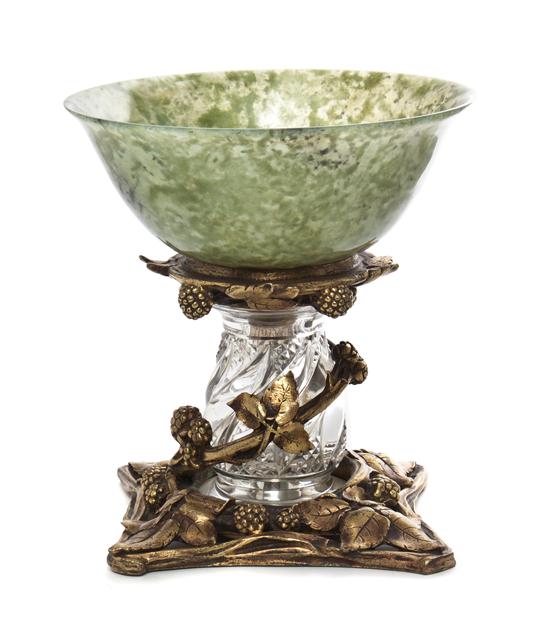 A Baccarat Glass and Gilt Bronze Pedestal