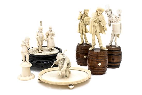 A Collection of Six Continental Ivory