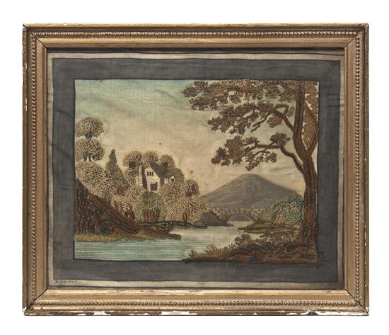 An English Needlework Picture depicting