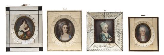 A Collection of Four Portrait Miniatures