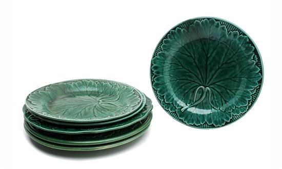 A Group of Six Majolica Leaf Form 153d0e