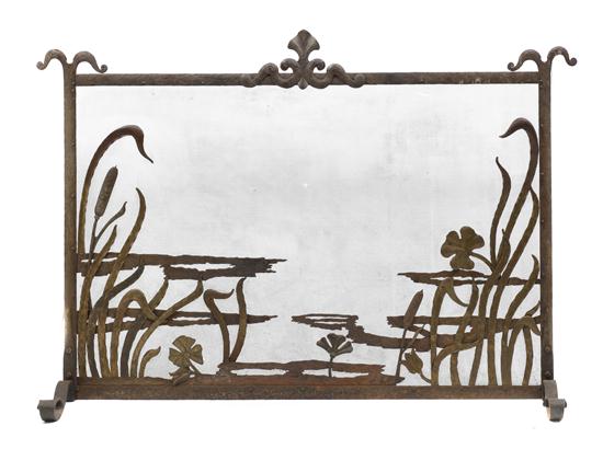 An Art Nouveau Wrought Iron Fireplace 153d2a