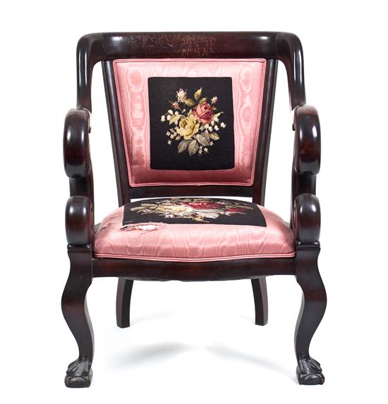 An American Empire Style Armchair the