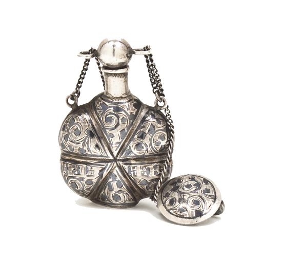 A Russian Niello Silver Vinaigrette