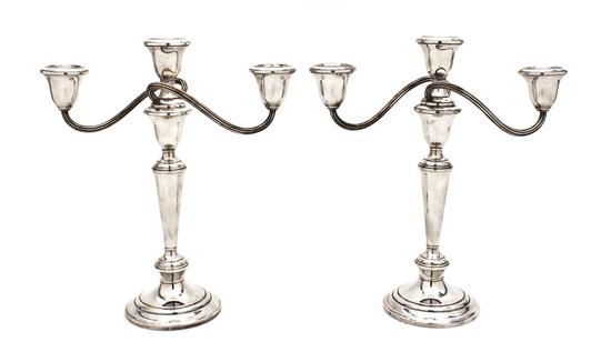 A Pair of American Silver Three-Light