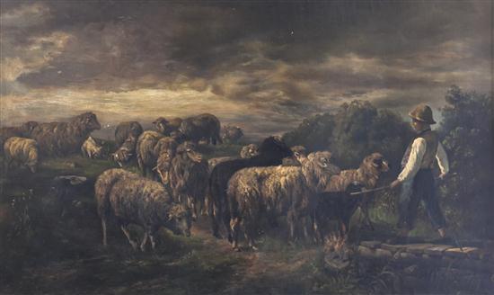 Wilhelm Schroeder Shepherd Boy and Sheep