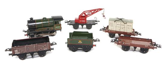 A Pressed Metal Train Set comprising