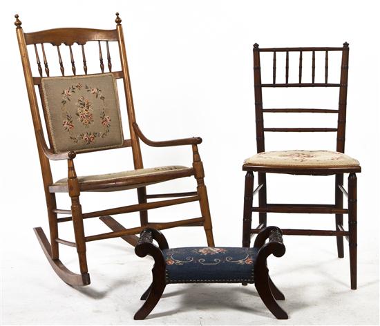 Two Needlepoint Upholstered Chairs 153df7