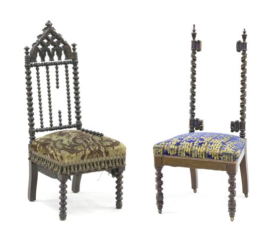  Two Gothic Revival Hall Chairs 153dee