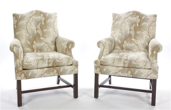 A Pair of Georgian Style Upholstered