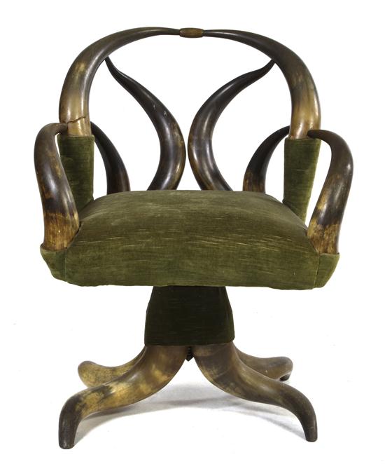A Victorian Horn Chair having an