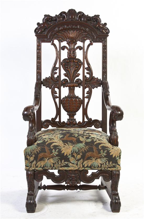 * A Continental Carved Armchair
