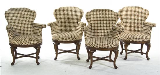 Four Upholstered Wingback Armchairs 153e2f