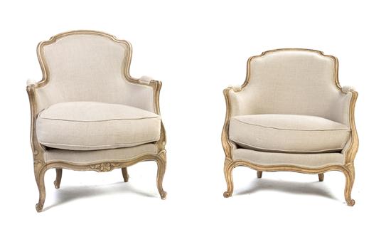 Two Louis XVI Style Bergeres each