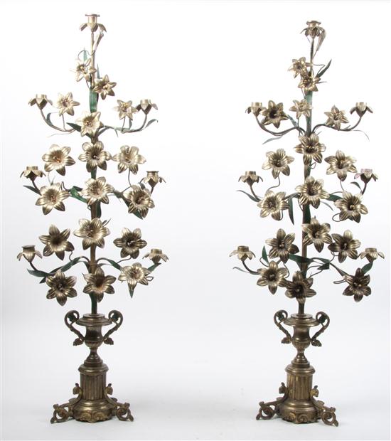 A Pair of Victorian Brass Candelabra 153ea7