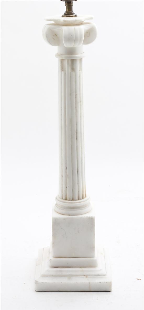 A Carved Marble Table Lamp having 153eaa